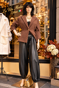 Bouclé-Jacke – Schokobraun