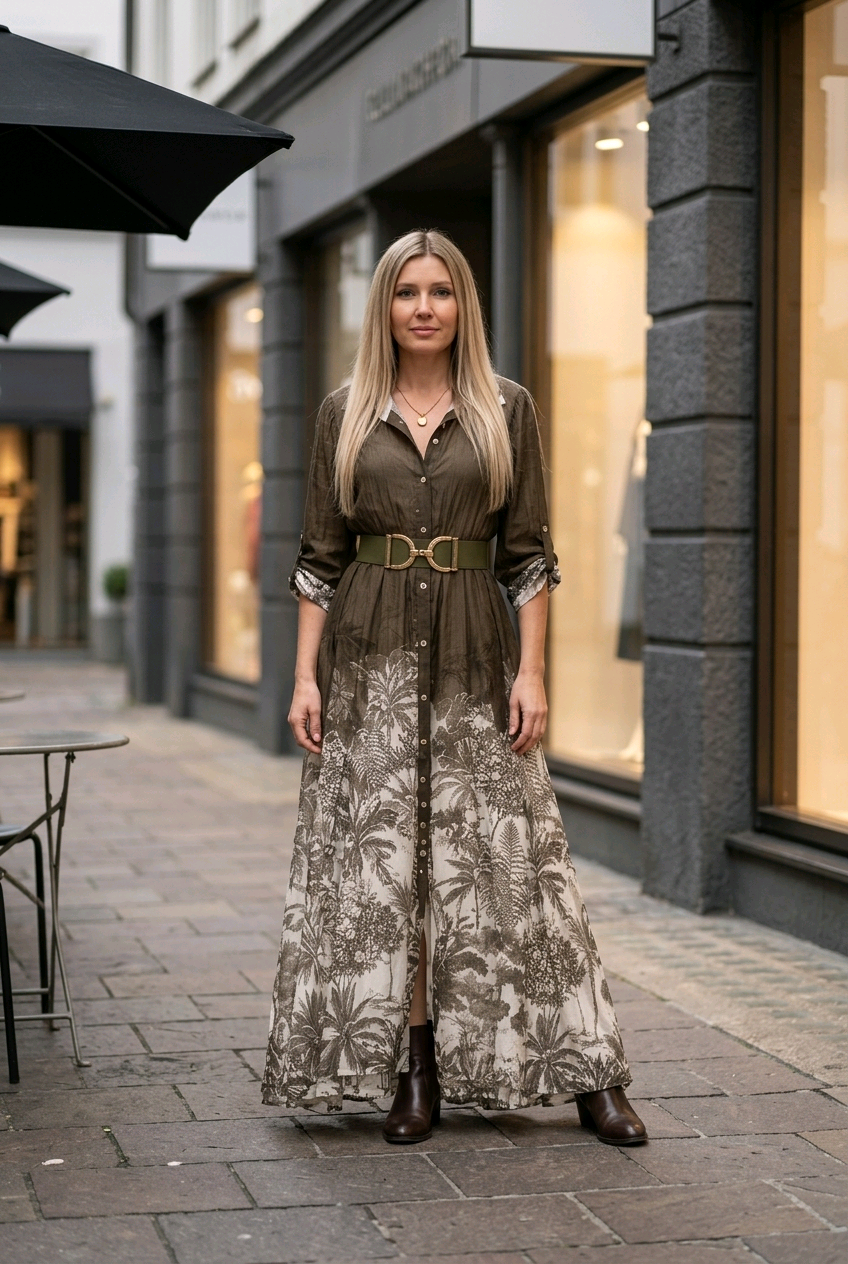 Elegantes Maxikleid mit floralem Muster