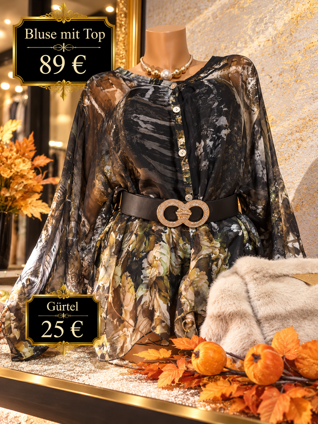 Elegante Chiffon-Bluse mit Top