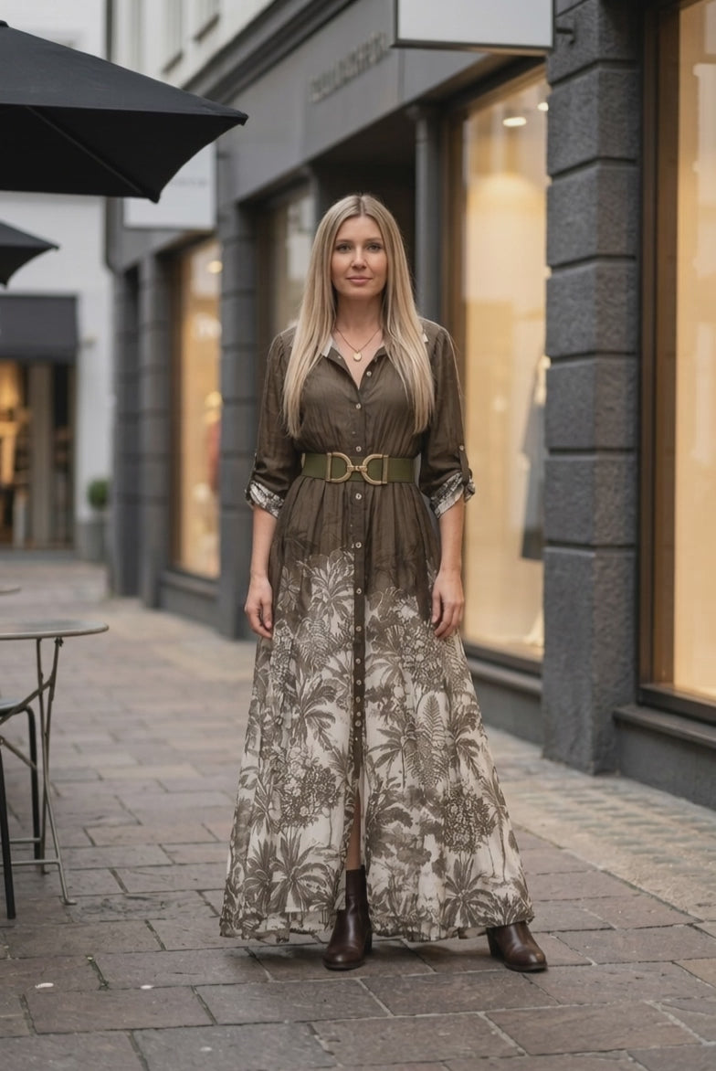 Elegantes Maxikleid mit floralem Muster